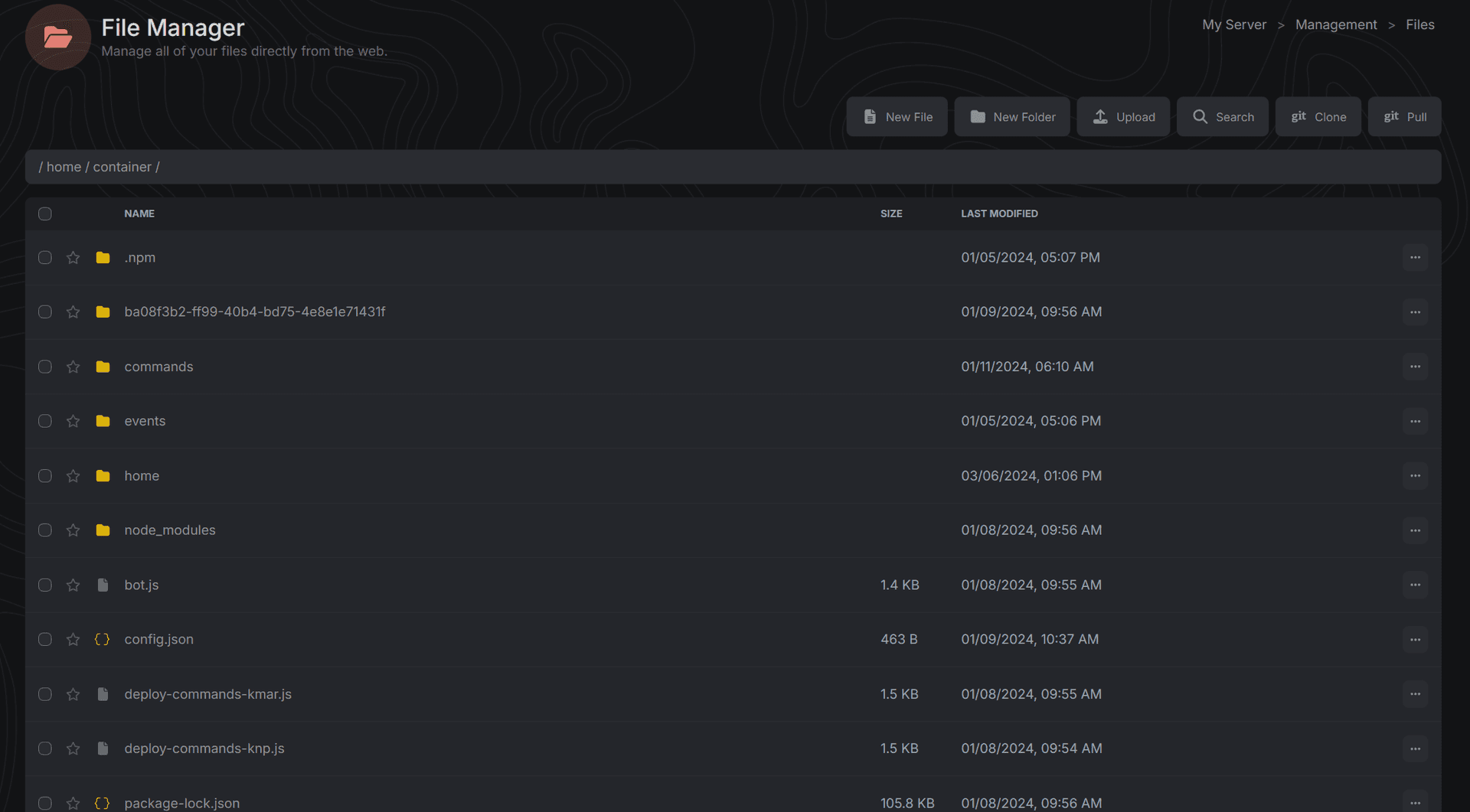 Built-In File Manager