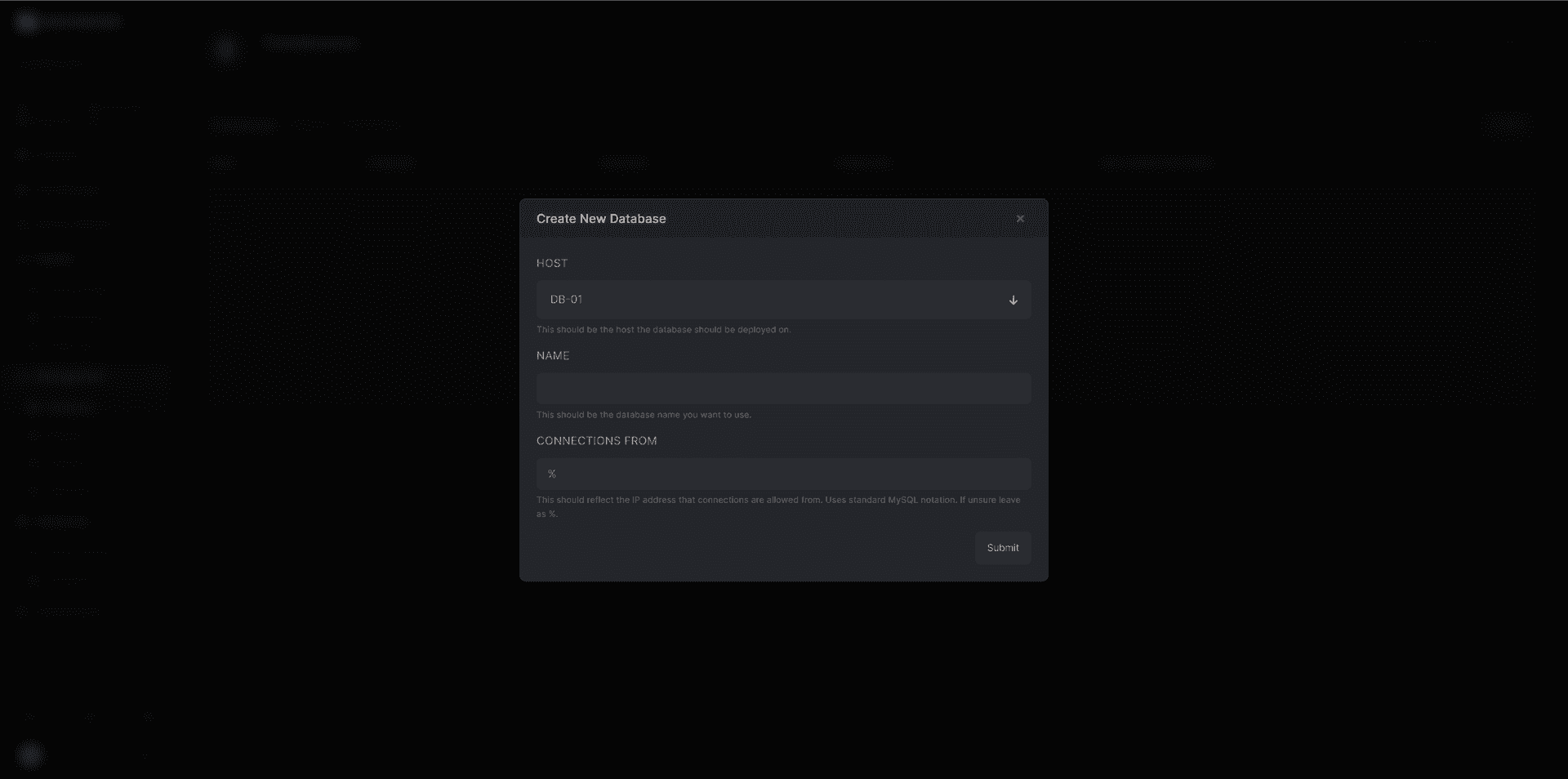 One-Click Database Creation