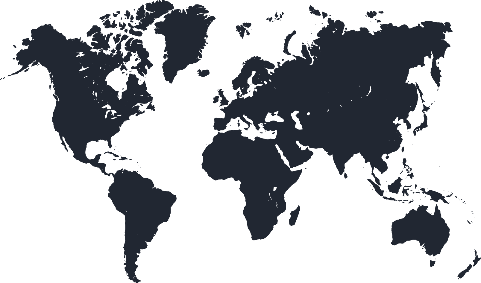 World map showing server locations